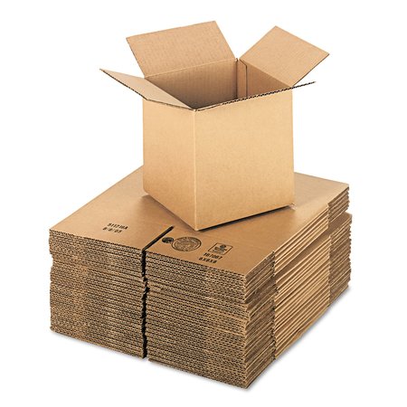 UNIVERSAL Cubed FixedDepth Corrugated Shipping Boxes, RSC, Medium, 8 x 8 x 8, Brown Kraft, 25PK UFS888